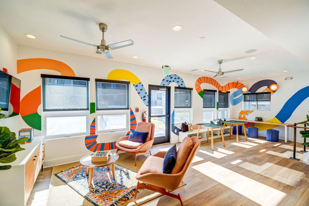 Kids club room at Tuscan Heights apartments in Westminster, CO