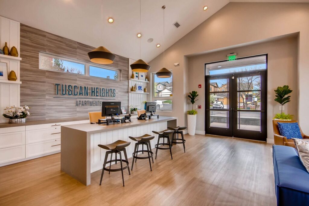 Leasing office reception desk